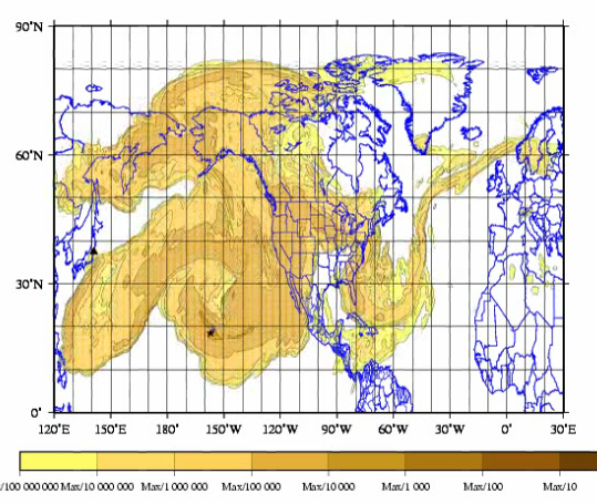 Dispersion des radiations à l'échelle mondiale